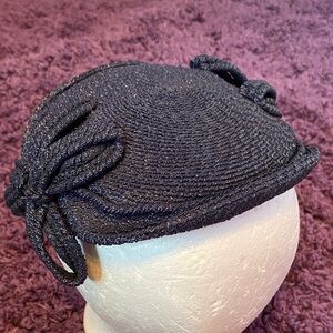 Elegant dark navy blue, shimmery Woven Women's Hat
